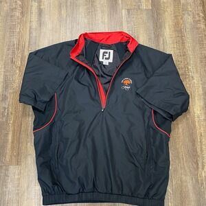 FootJoy FJ Tour Collection Mens Golf Short Sleeve Pullover Jacket Black Red L